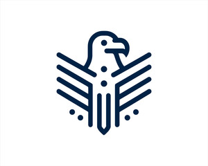 Eagle Logo Design Icon. Silhouette Eagle Bird Vector Illustration.