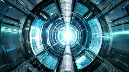 Futuristic energy company, exploring a sci fi power generator - Powered by Adobe