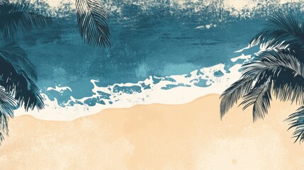 The holiday of Summer with colorful theme as palm trees background as texture frame background  