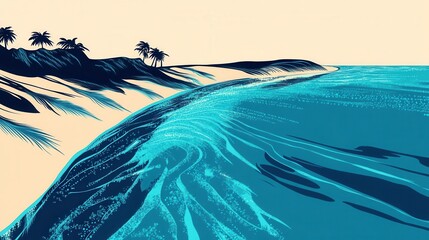 The holiday of Summer with colorful theme as palm trees background as texture frame background  