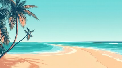The holiday of Summer with colorful theme as palm trees background as texture frame background  