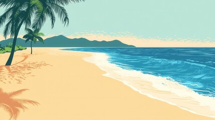 The holiday of Summer with colorful theme as palm trees background as texture frame background  
