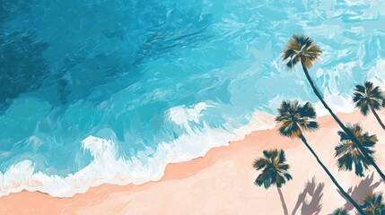 The holiday of Summer with colorful theme as palm trees background as texture frame background  