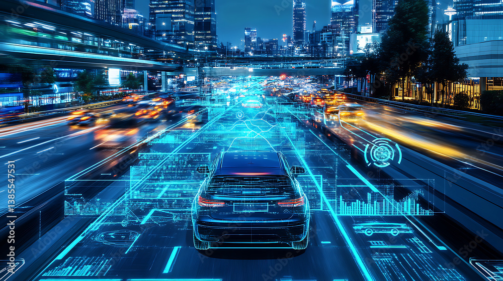 Poster an ai powered system enhancing autonomous vehicle navigation by analyzing real time traffic data and