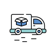 Delivery Truck vector icon stock illustration