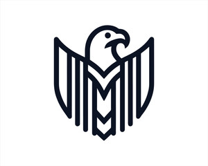 Fototapeta premium Eagle Logo Design Icon. Silhouette Eagle Bird Vector Illustration.