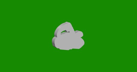 Isolated realistic white electric plane symbol front view with shadow. 3d illustration on green chroma key background