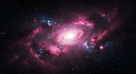 Naklejka premium Crimson Nebula's Embrace AI Generated