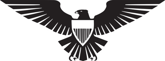 Eagle Flying Silhouette in Geometric Style