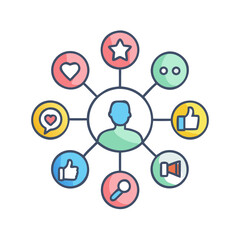 Social network connection and global business communication concept. Vector icon isolated on white background. social network icons, people network icons. Organization thin line icon set. Containing 
