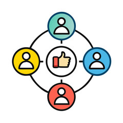 Social network connection and global business communication concept. Vector icon isolated on white background. social network icons, people network icons. Organization thin line icon set. Containing 
