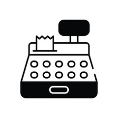 Cash Register vector icon stock illustration