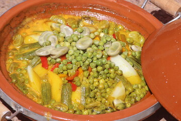Fresh Moroccan Tagine Close Up, Berber Tajine