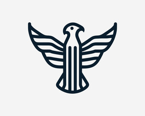 Eagle Logo Design Icon. Silhouette Eagle Bird Vector Illustration.