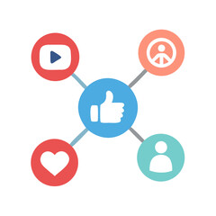 Social network connection and global business communication concept. Vector icon isolated on white background. social network icons, people network icons. Organization thin line icon set. Containing 
