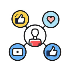 Social network connection and global business communication concept. Vector icon isolated on white background. social network icons, people network icons. Organization thin line icon set. Containing 
