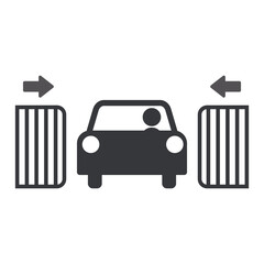 Isolated pictogram of pole gate and speed barrier gate designed for cars and vehicles