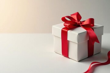 Obraz premium Elegant red ribbon tied gift boxes, gold accents, special, gold