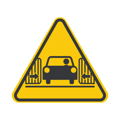 Isolated pictogram of pole gate and speed barrier gate designed for cars and vehicles