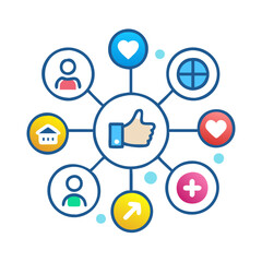 Social network connection and global business communication concept. Vector icon isolated on white background. social network icons, people network icons. Organization thin line icon set. Containing 
