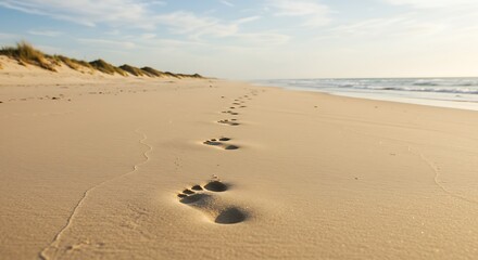 Golden Hour Footprints AI Generated
