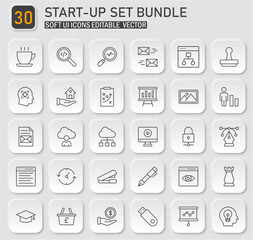 Comprehensive Startup Icon Bundle for Business and Technology Applications