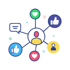 Social network connection and global business communication concept. Vector icon isolated on white background. social network icons, people network icons. Organization thin line icon set. Containing 
