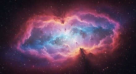 Cosmic Bloom: Crimson and Azure Embrace AI Generated