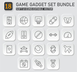 Versatile Gaming and Hobby Soft UI Icon Pack for Application and Web Design