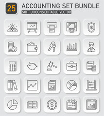 Versatile Accounting Icons Set for Finance, Business and Economic Presentation