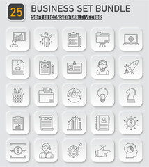 Business and Startup Outline Icons Collection Set for Corporate Illustration