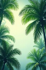 Fototapeta premium Beautiful palm tree leaf set silhouette background with intricate details and soft texture, greenery, leaves