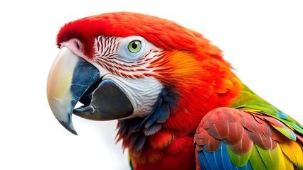 Vibrant Parrot's Gaze: Captivating portrait of a vividly colored parrot, its multi-hued plumage showcasing a stunning display of nature's artwork. Its intelligent eyes, framed by colorful feathers.