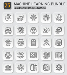 Modern Machine Learning and AI Soft UI Icon Set for Technology and Innovation Projects