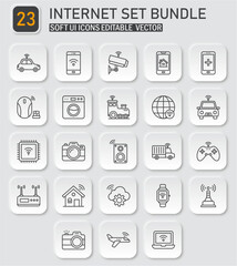 Versatile internet of things icon set for contemporary digital interfaces