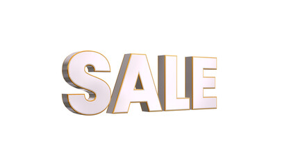 white 3d sale text isolated on transparent background , png black friday mega sale design element	