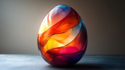 Stunning Abstract Representation of an Easter Egg with Radiant Colors and Innovative Festive Elegance