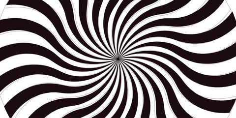 black and white twisted swirl. Spiral radial striped backdrop  Spiral radial striped backdrop design. Ray stripes Funky ray elements, circle motifs, reminiscent of circus  wallpaper for template, ban