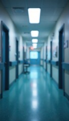 Described blurred corridor background in a hospital , images of healthcare facilities, corridors, clinics