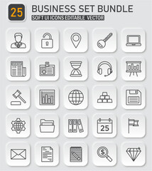 Modern Business Icon Collection Pack: Minimalist Vector Design for Digital Projects