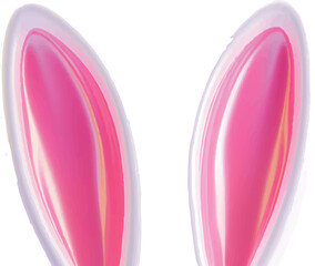 Fototapeta premium Pink trays for organizing items, Pink Easter Bunny Ears Festive Decoration Spring Holiday Celebration, A pair of elongated pink bunny ear shapes designed with a smooth surface and defined edges.
