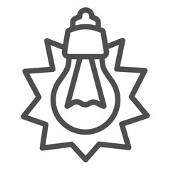 Shining light bulb line icon, electrical service concept. Vector graphics. Shiny lightbulb, lamp sign on white background, outline style icon for mobile or web design.