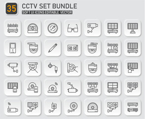 Comprehensive CCTV System Icon Collection for Modern Security Solutions
