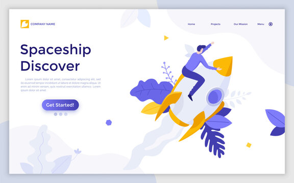 Flat Landing Page Template With Characters. Business Vector Illustration