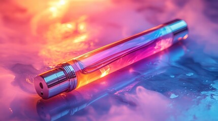 Electronic cigarette vape: A colorful and artistic rendering of an electronic cigarette, showcasing its sleek design and vibrant visual elements.