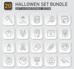 Spooky season delights: A collection of vector icons for Halloween designs