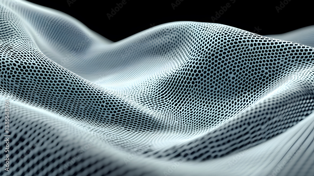 Aufkleber abstract mesh texture creating fluid forms and depth in 3d space