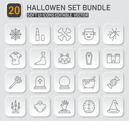 Ethereal Halloween Icon Set Bundle: A Soft UI Collection of Spooky Vector Elements