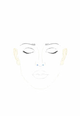 Minimalist Line Art of a Female Face with Closed Eyes – Beauty and Calm Concept