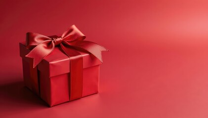 Obraz premium Elegant red ribbon tied gift boxes, gold accents, illustration, celebration